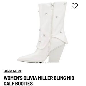 Olivia Miller White Bling Mid Calf Bootie Great for a western or rodeo theme!!!